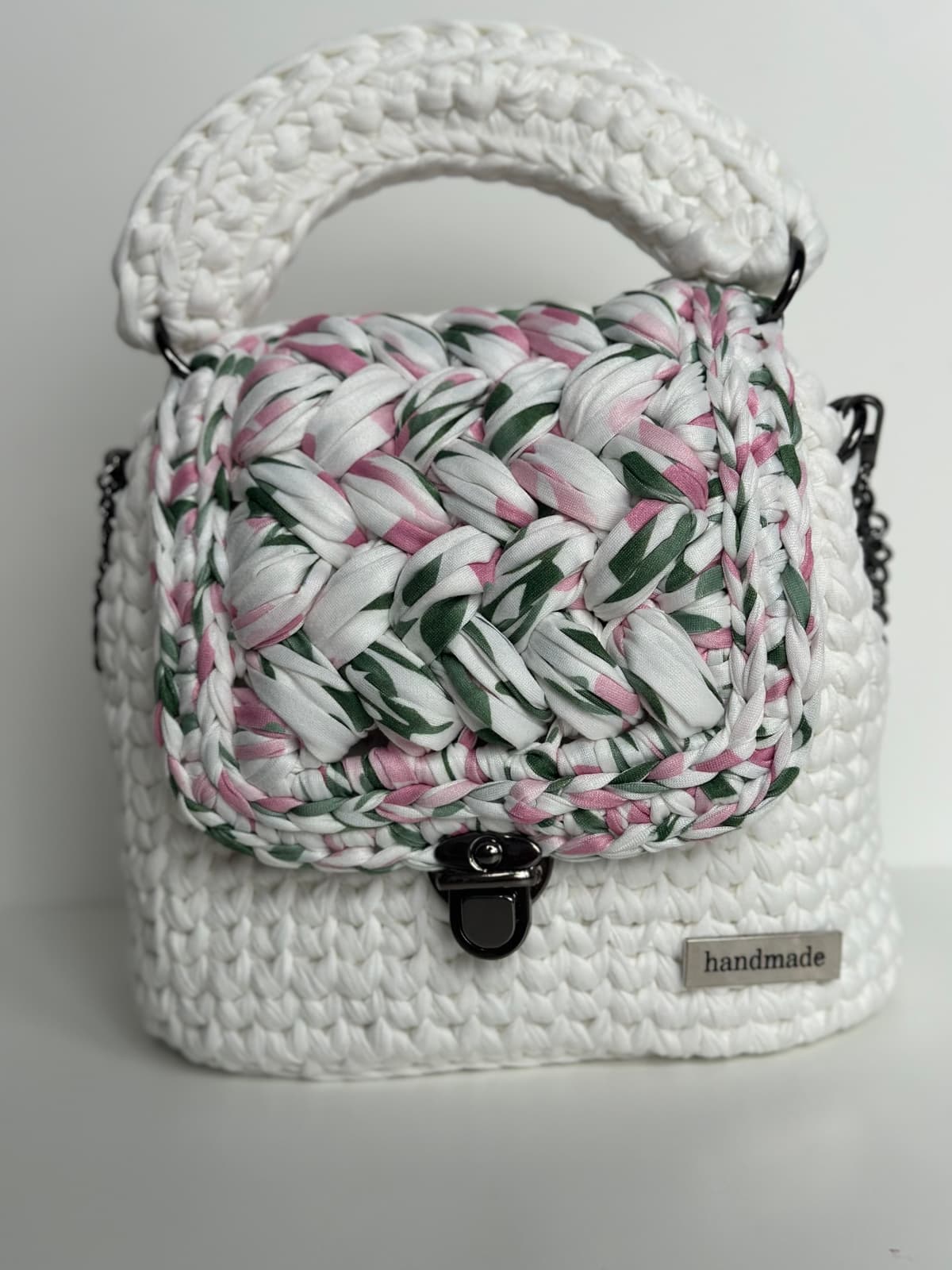 Crochet Bag — White & Multicolor