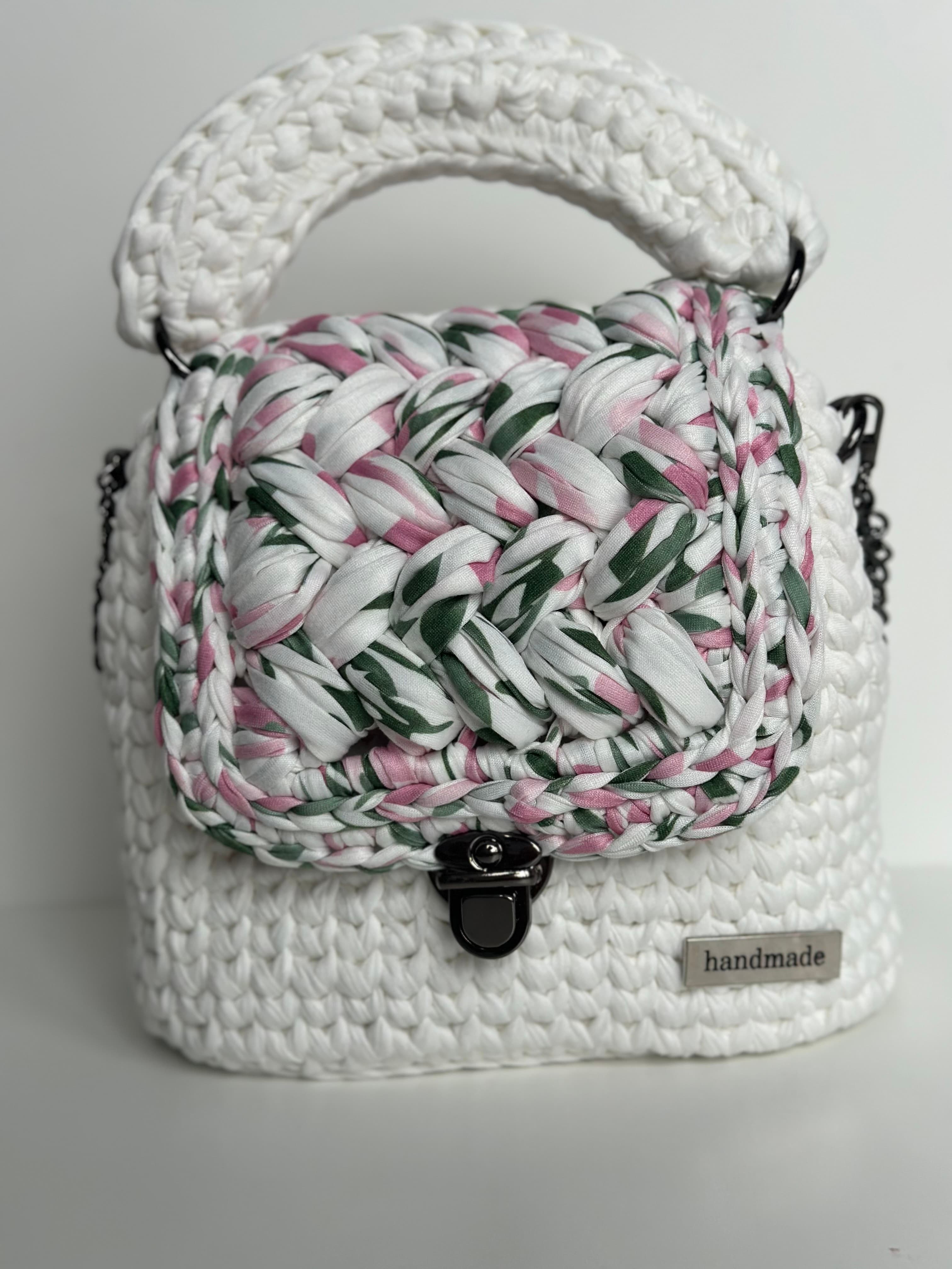Crochet Bag — White & Multicolor